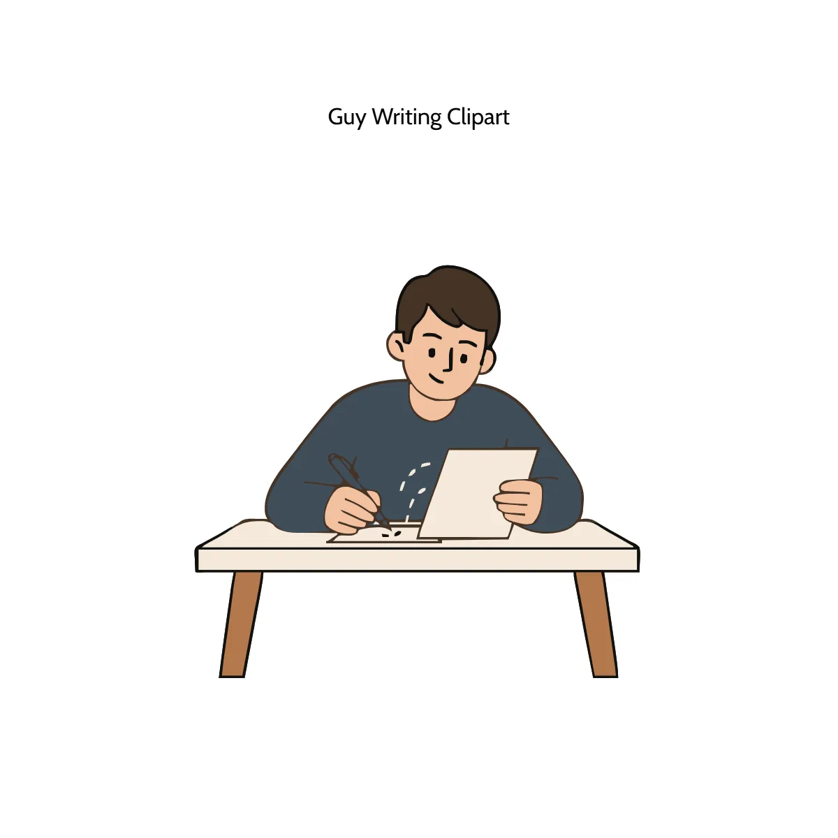 Free Guy Writing Clipart Template to Edit Online