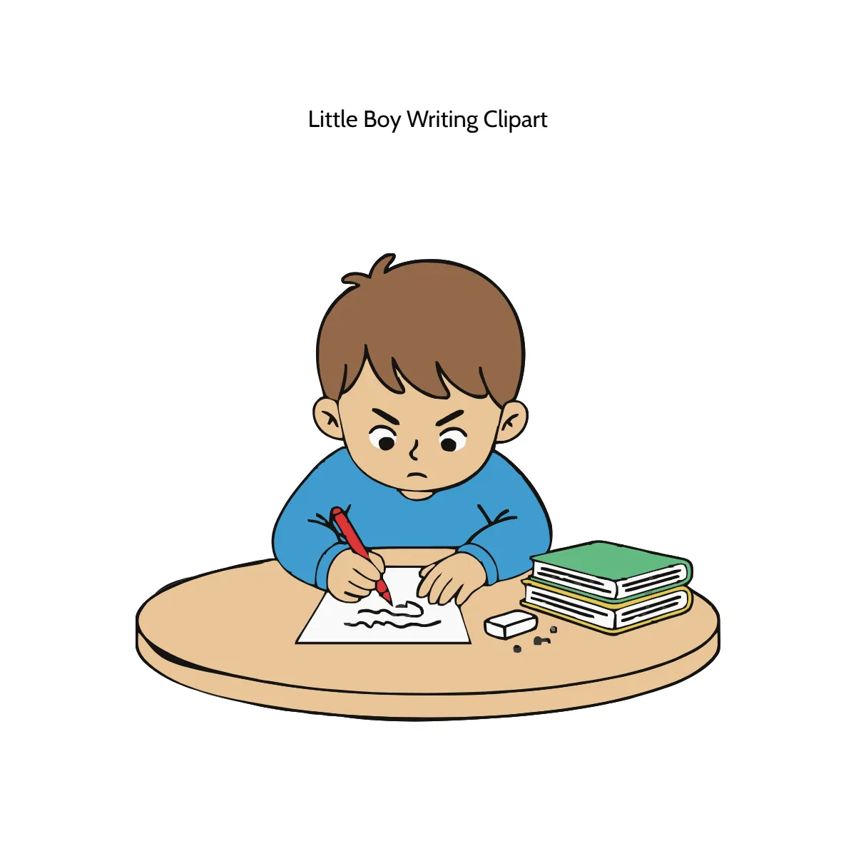 Free Little Boy Writing Clipart Template to Edit Online