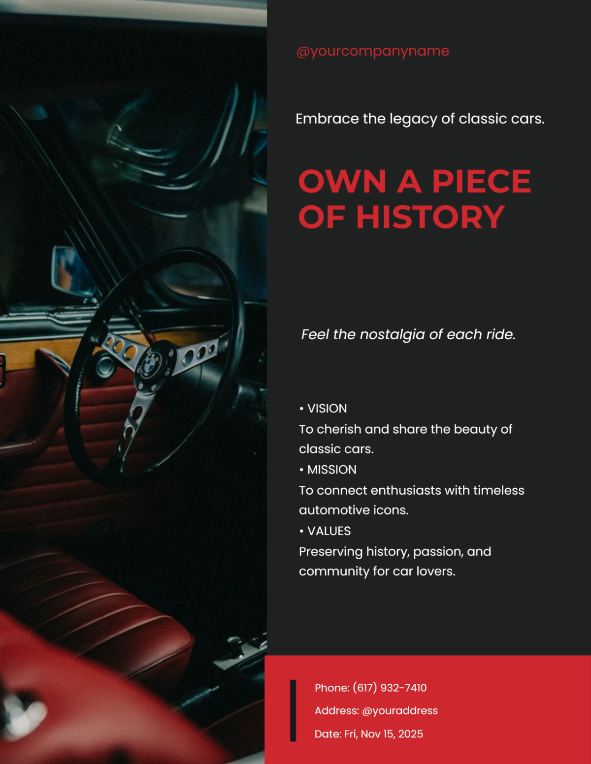 Free Classic Car For Sale Flyer Template to Edit Online