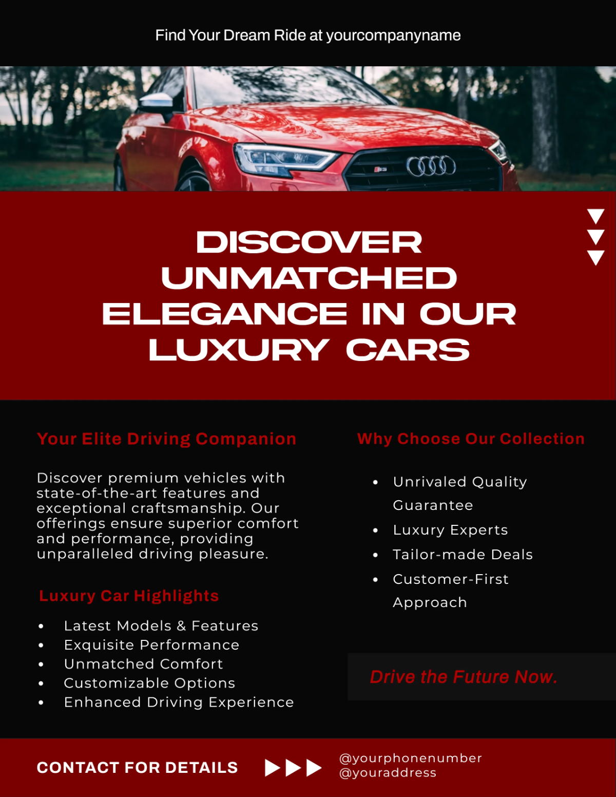 Free Luxury Car For Sale Flyer Template to Edit Online