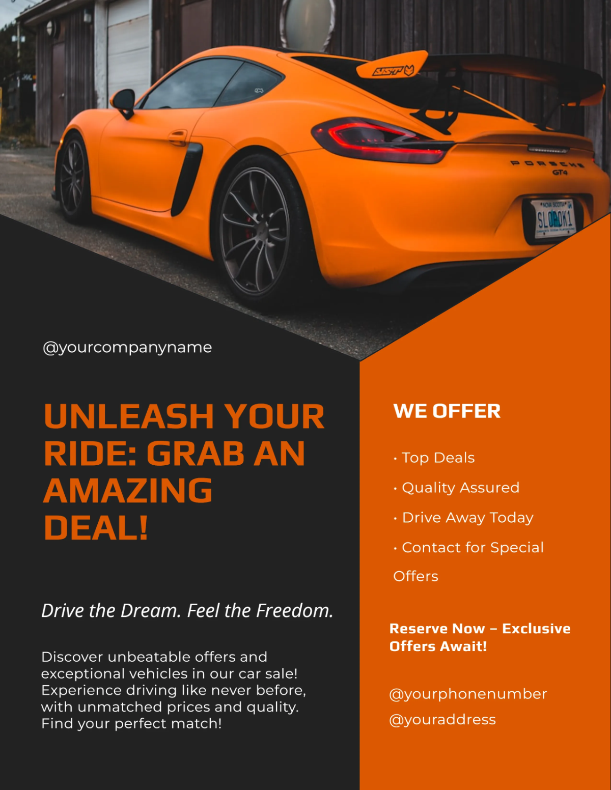 Free Creative Advertisement Car For Sale Flyer Template to Edit Online
