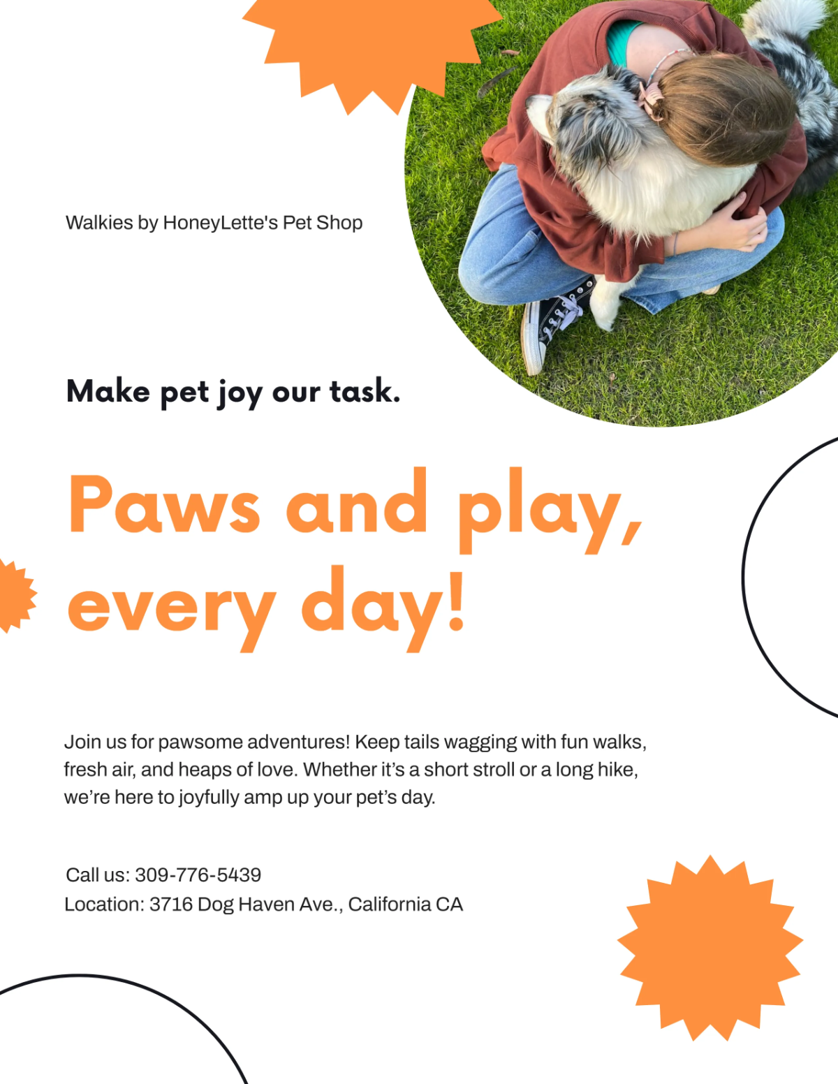 Free Creative Pet Dog Walker Flyer Template to Edit Online