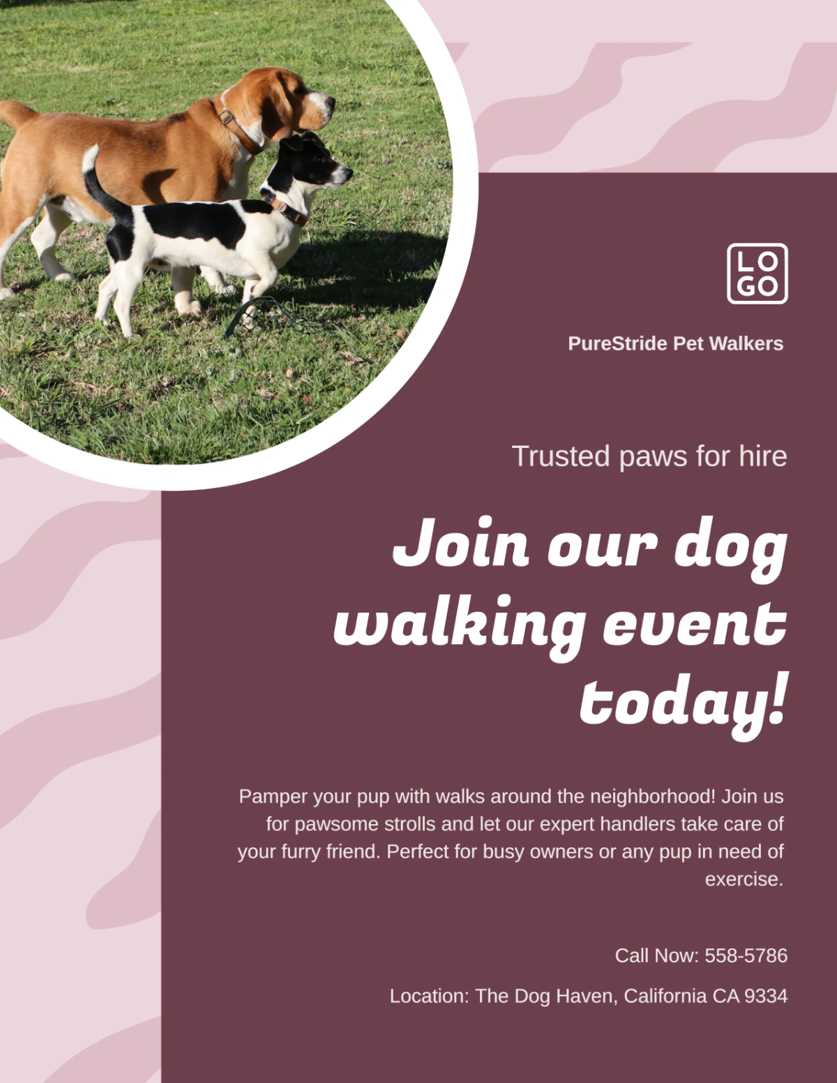 Free Design Art Dog Walker Flyer Template to Edit Online
