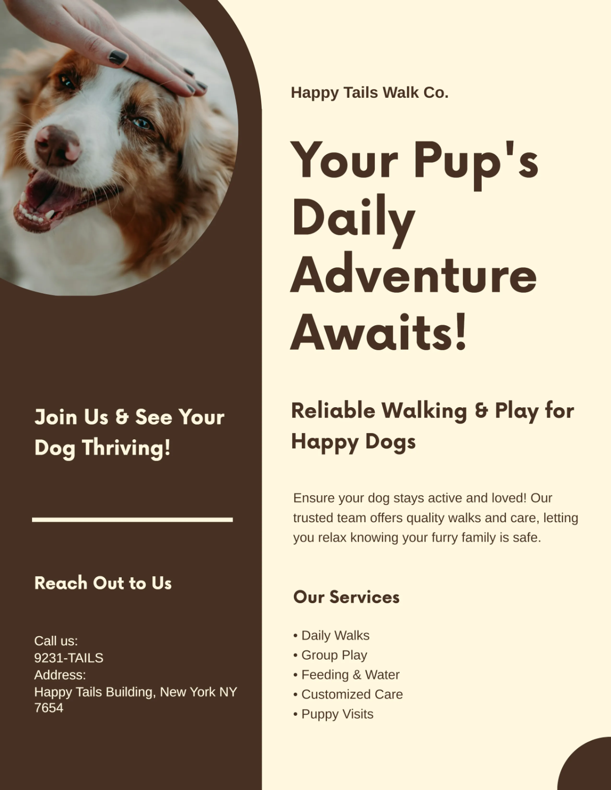 Free Daycare Dog Walker Flyer Template to Edit Online