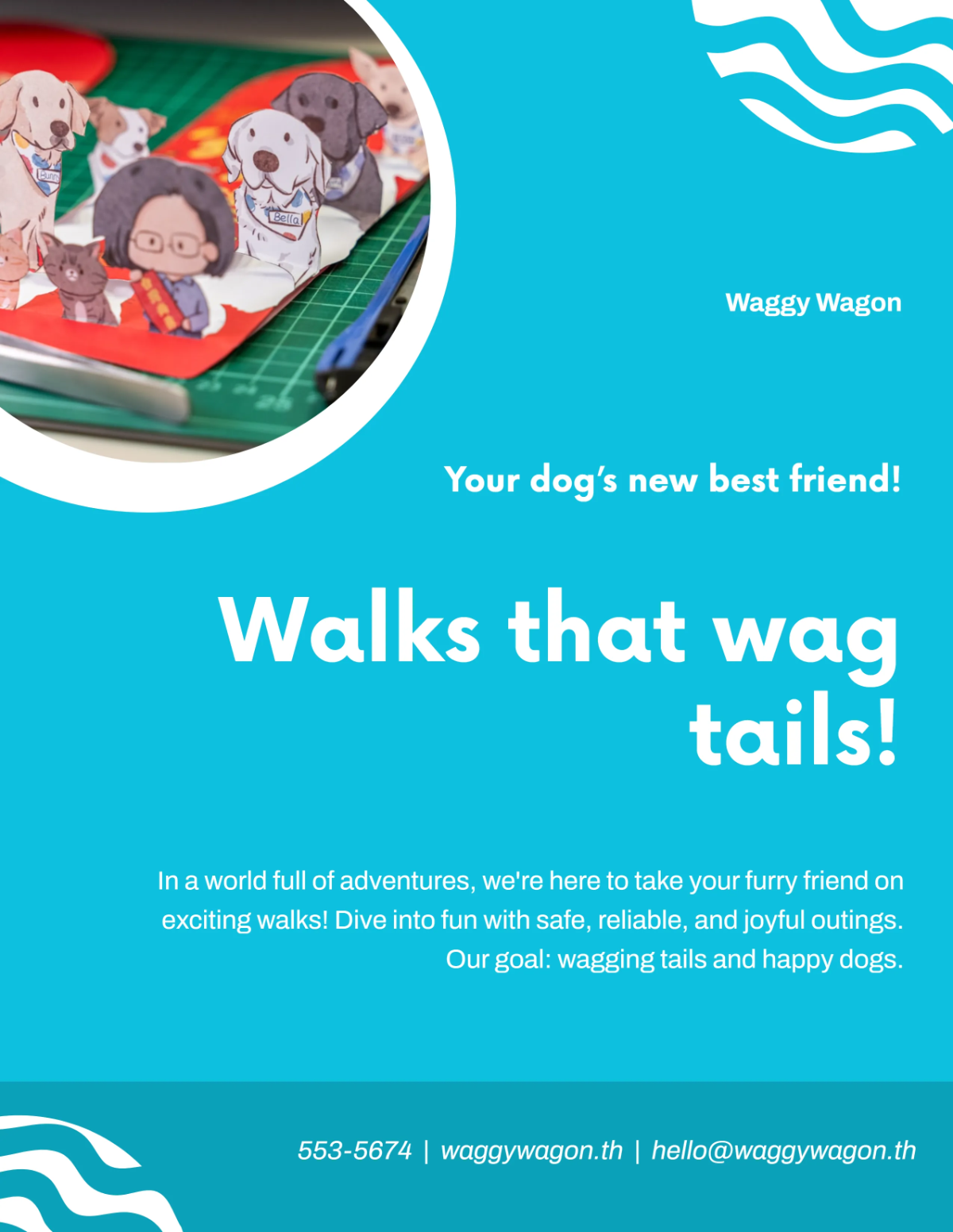 Free Cartoon Dog Walker Flyer Template to Edit Online