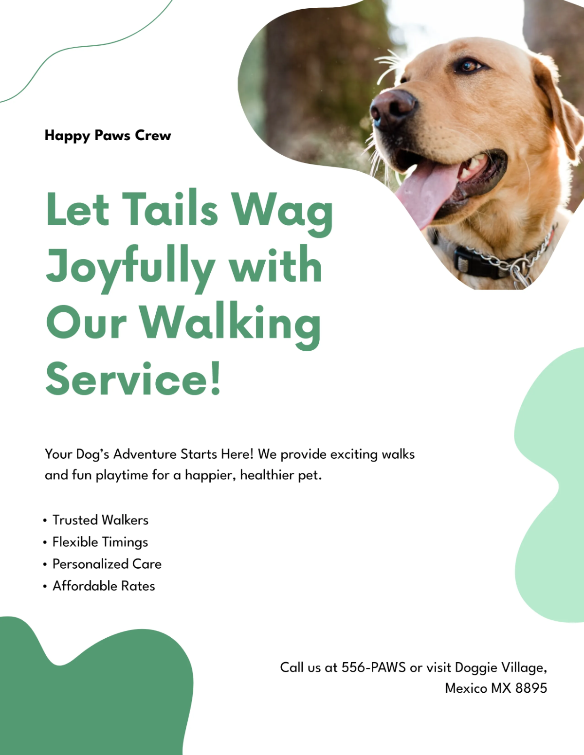 Free Catchy Dog Walker Flyer Template to Edit Online