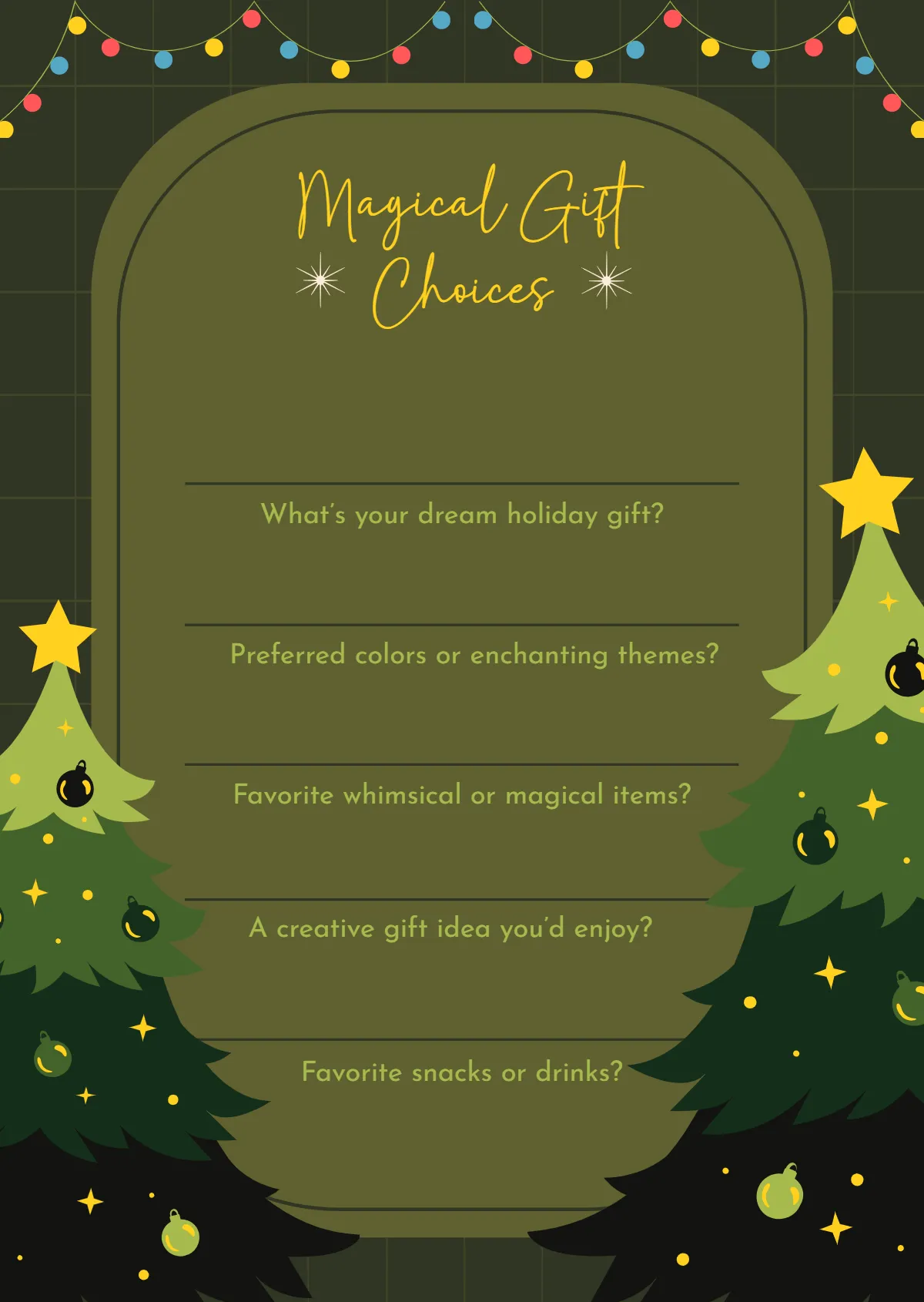 Free Enchanted Secret Santa Questionnaire Template to Edit Online Free Enchanted Secret Santa Questionnaire Template to Edit Online