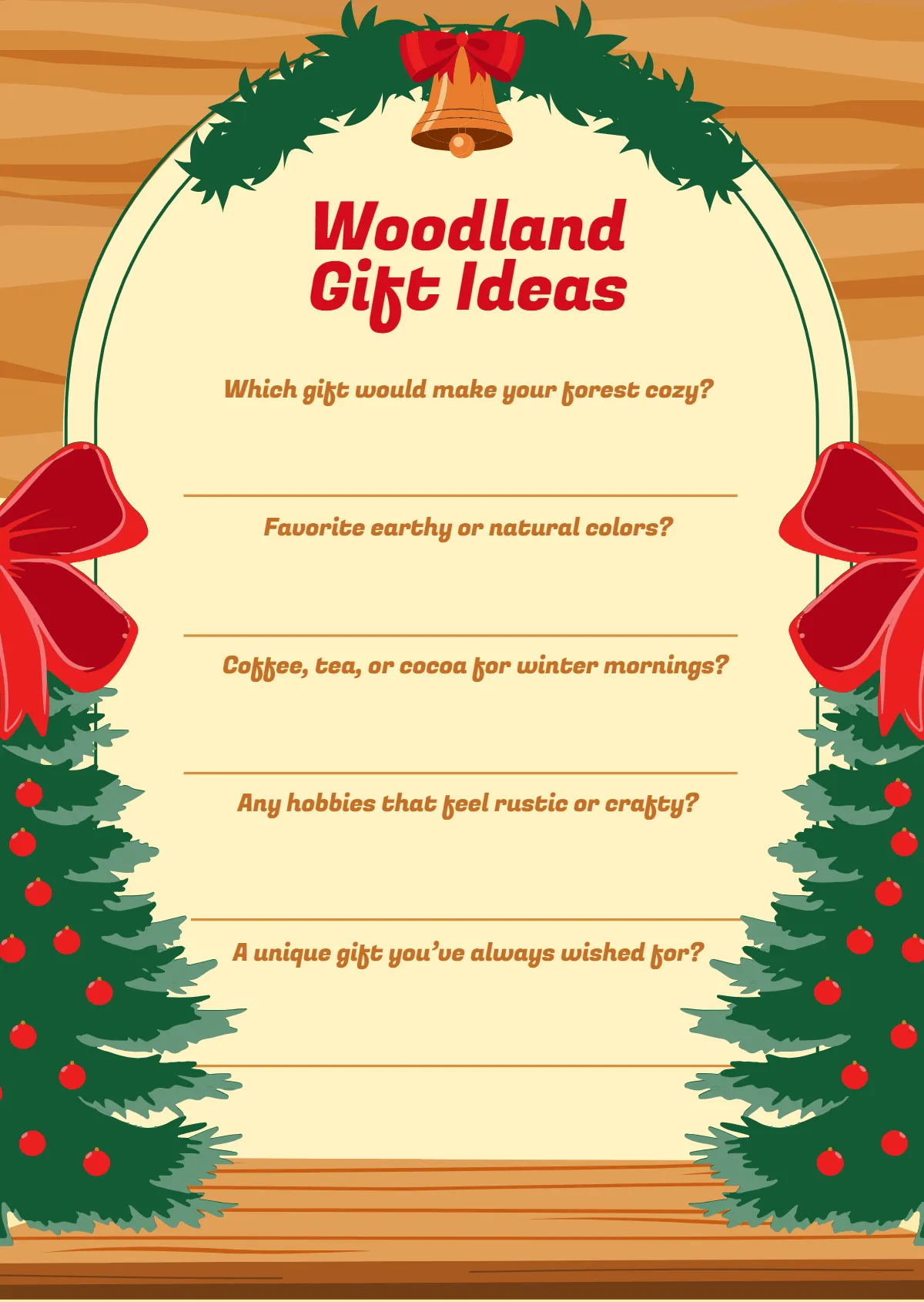 Free Woodland Secret Santa Questionnaire Template to Edit Online Free Woodland Secret Santa Questionnaire Template to Edit Online