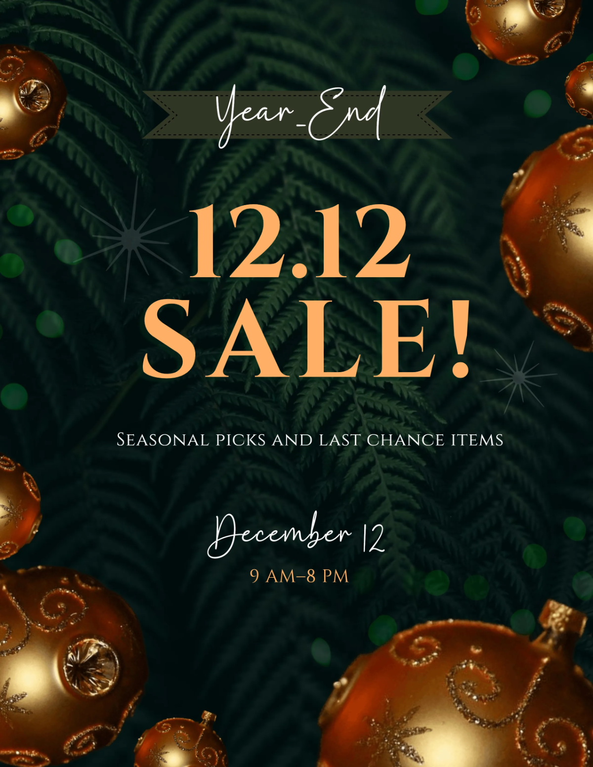 Free 12.12 Year-End Sale Template to Edit Online