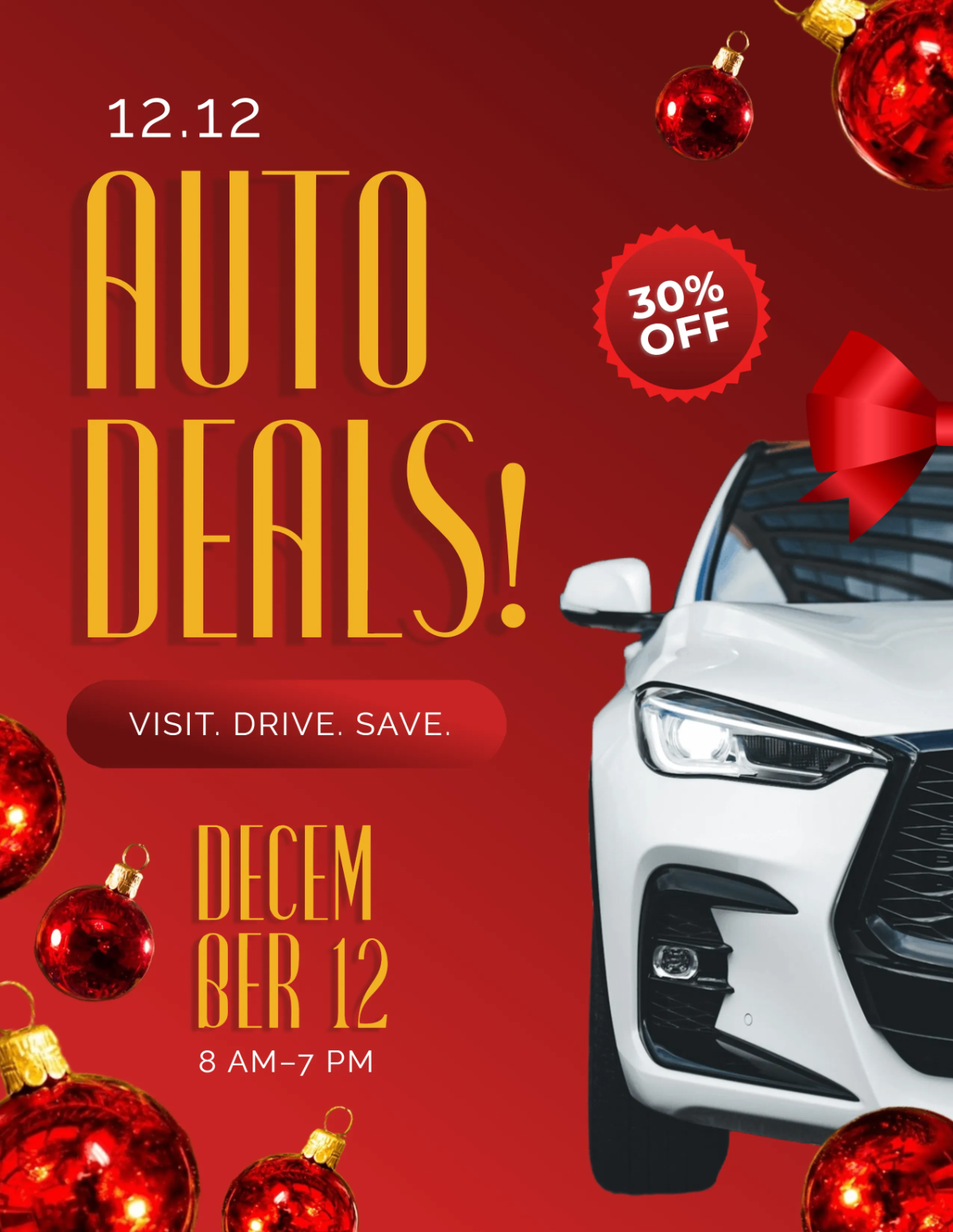 Free 12.12 Car Sale Template to Edit Online