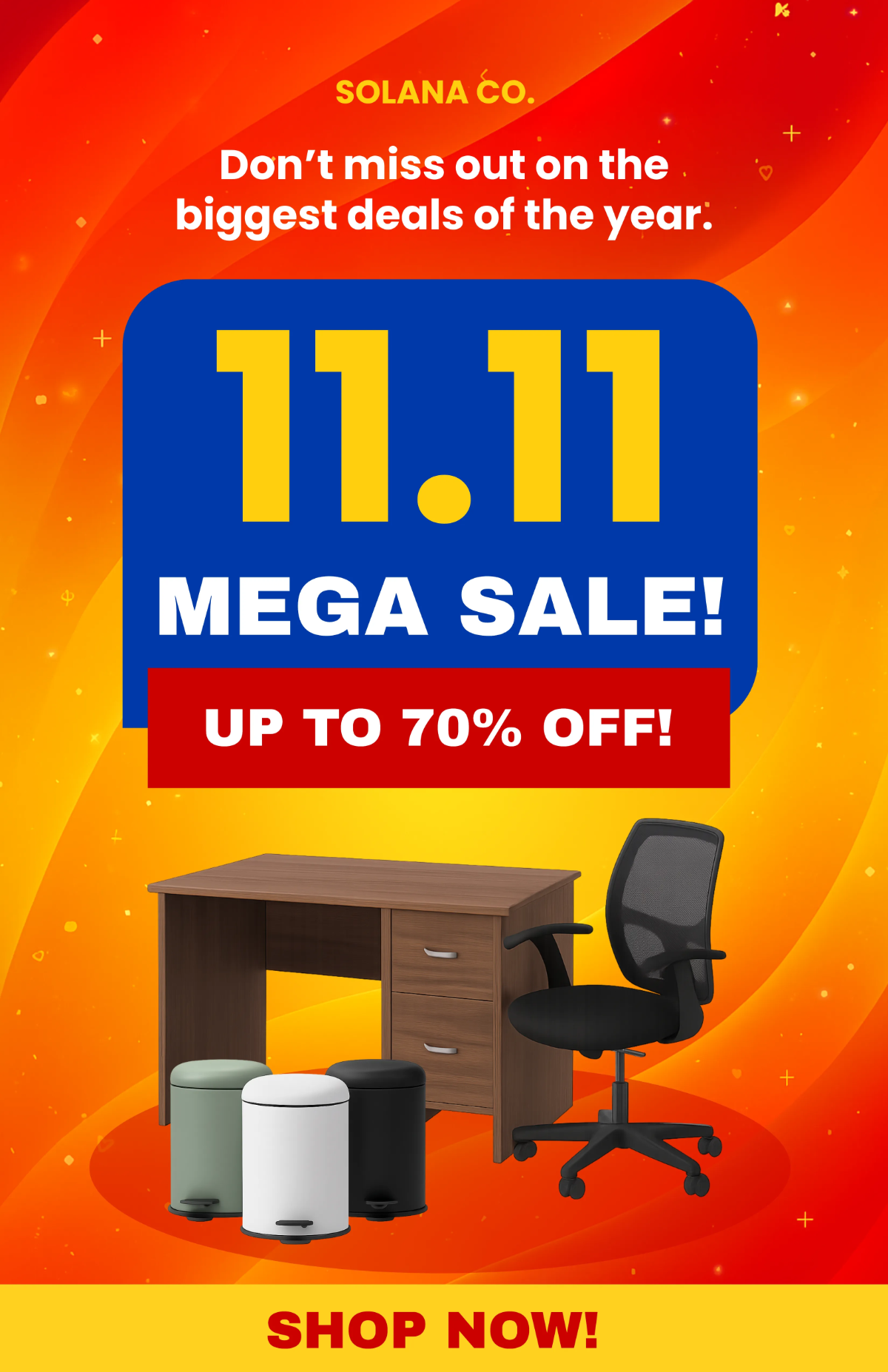 Free 11.11 Sale Poster Template to Edit Online