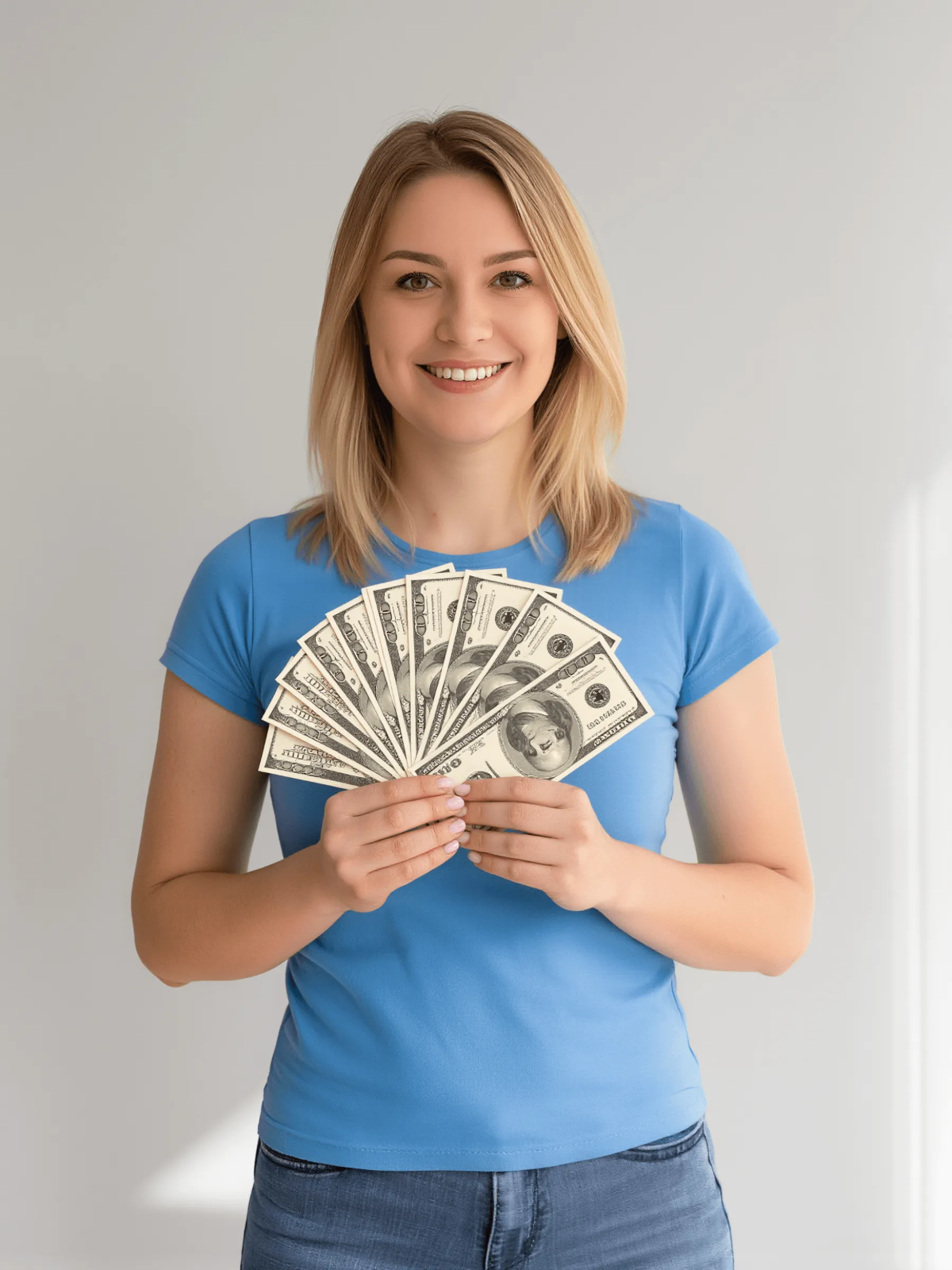 Free A Photo of a Female Holding Money to Edit Online Free A Photo of a Female Holding Money to Edit Online