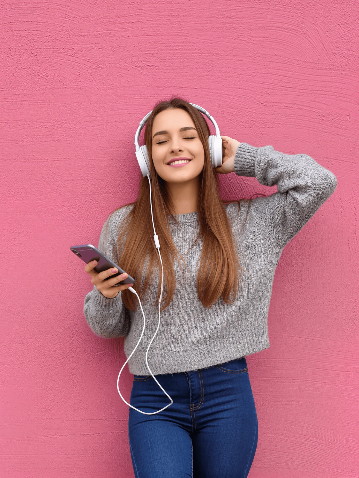 Young Woman Listening Music Photo