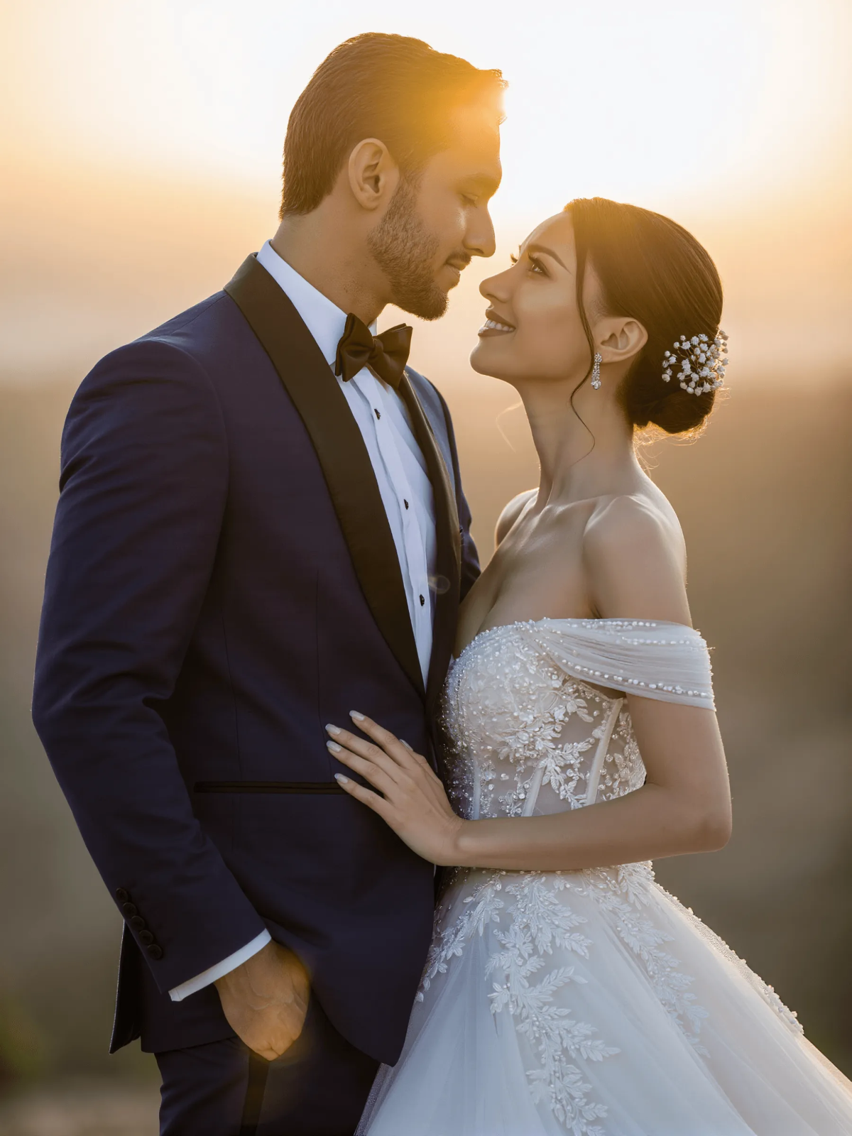 Romantic Wedding Couple Photo