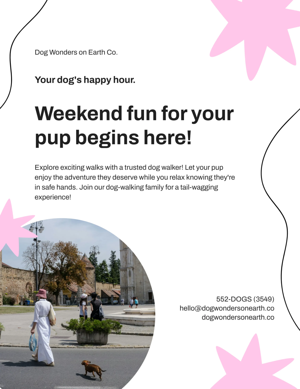 Free Cute Dog Walker Flyer Template to Edit Online
