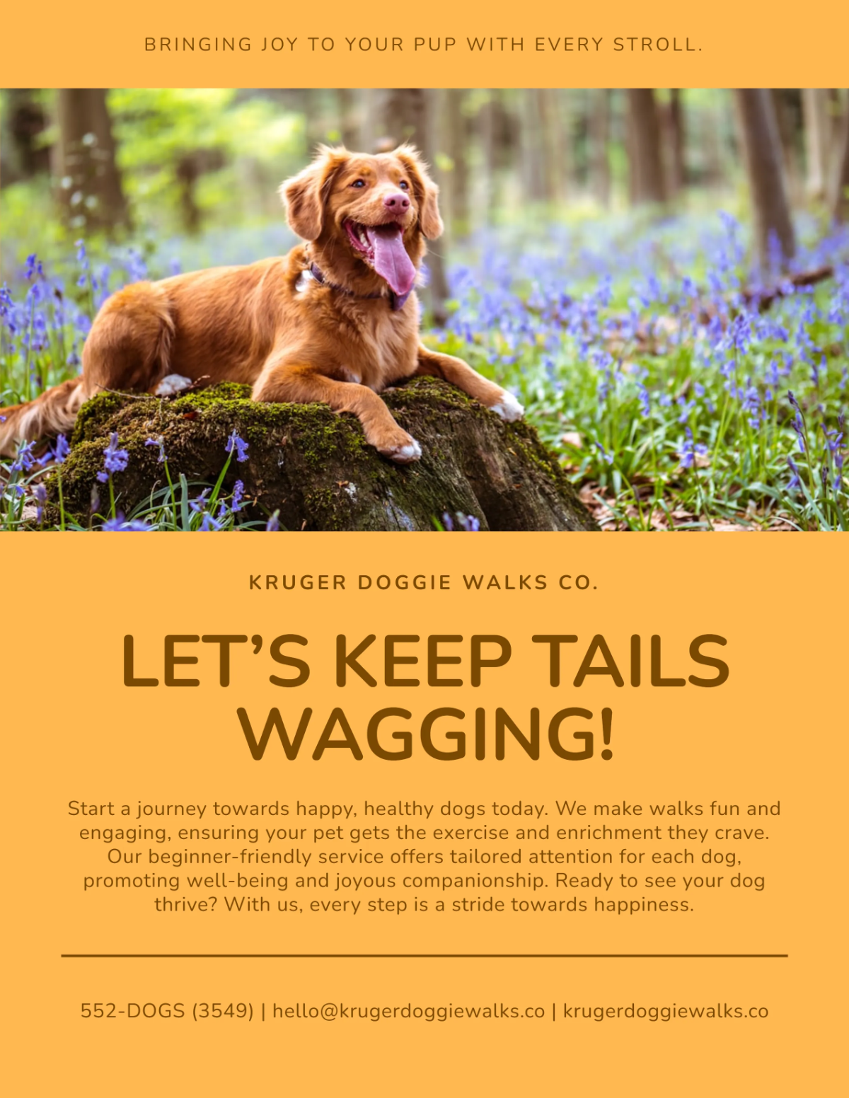 Free Simple Beginner Dog Walker Flyer Template to Edit Online