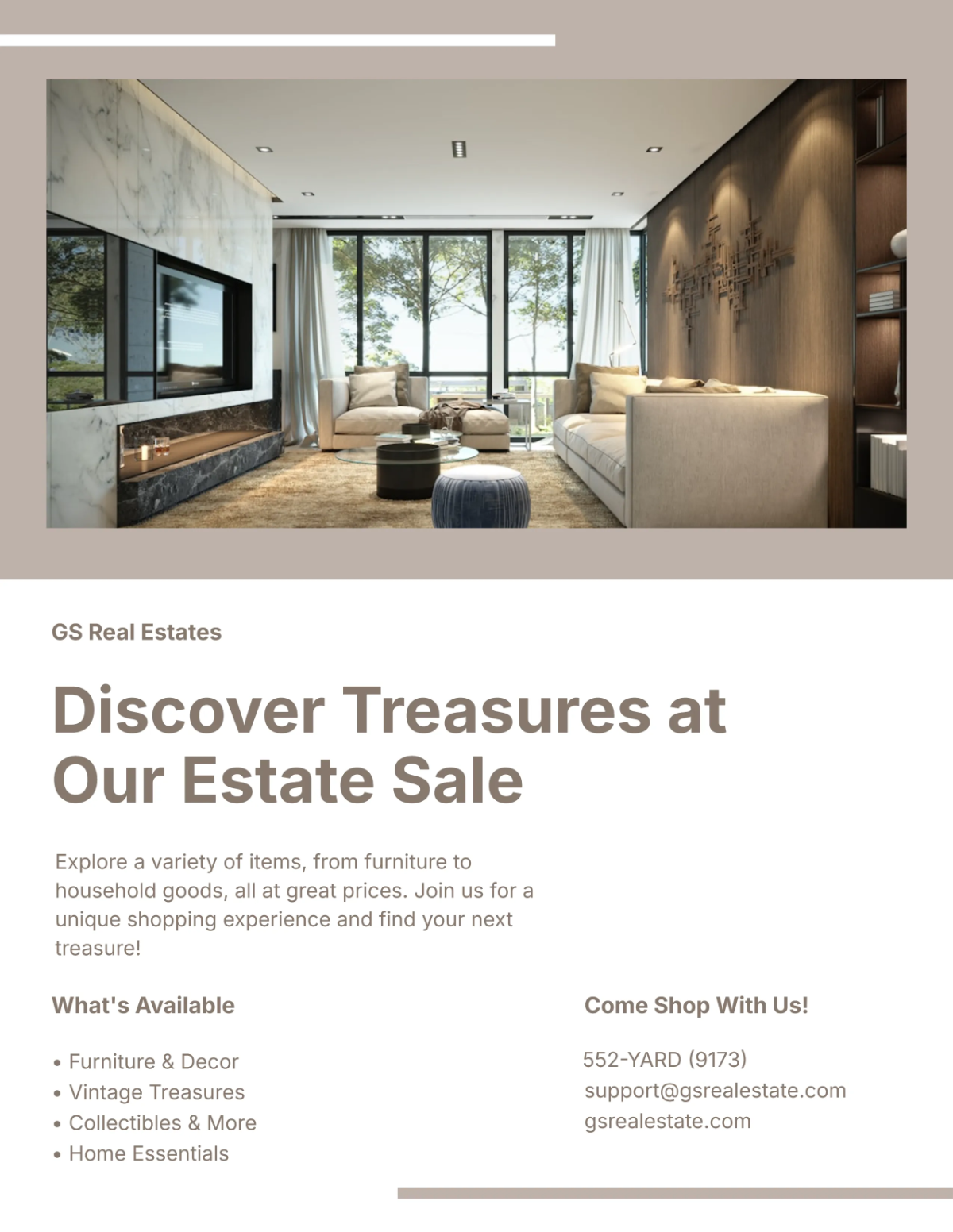 Free Estate Yard Sale Flyer Template to Edit Online