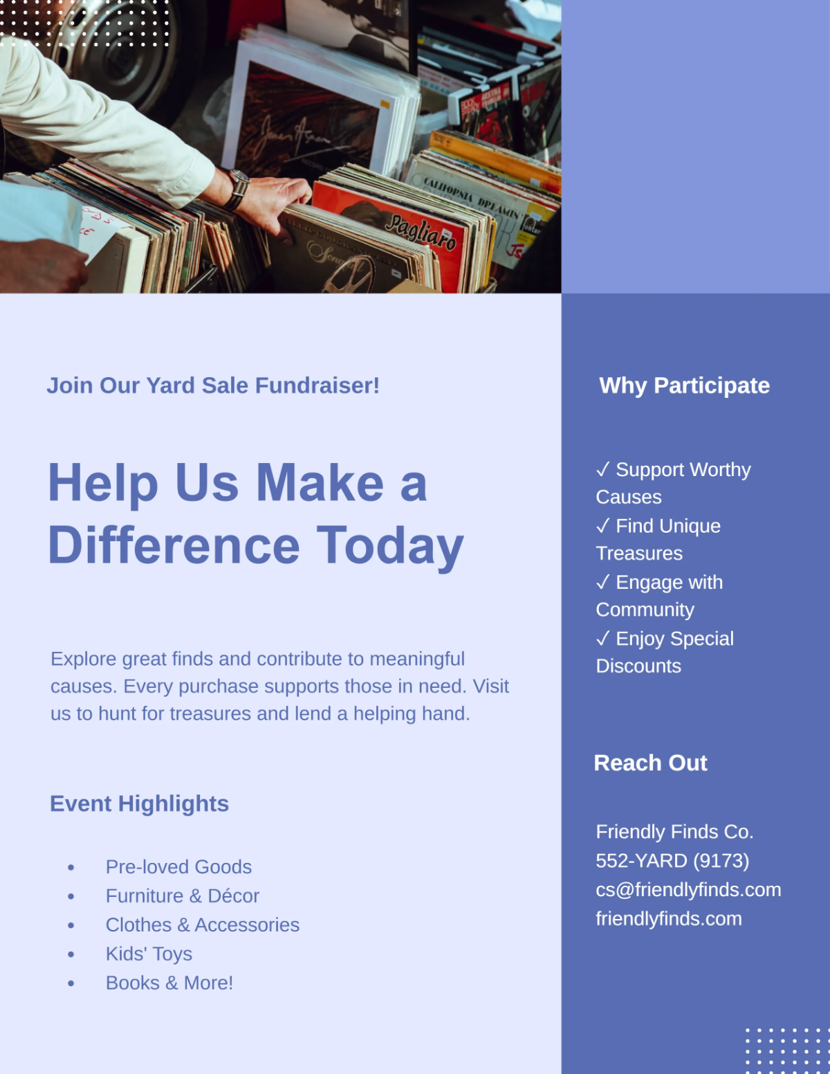 Free Charity Fundraiser Yard Sale Flyer Template to Edit Online