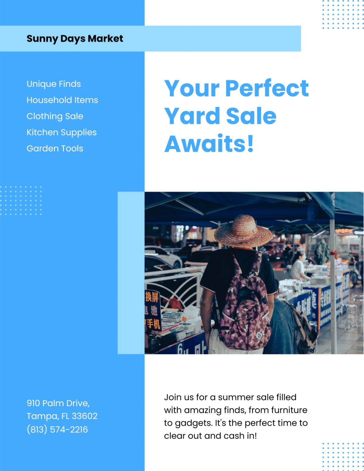 Free Summer Yard Sale Flyer Template to Edit Online