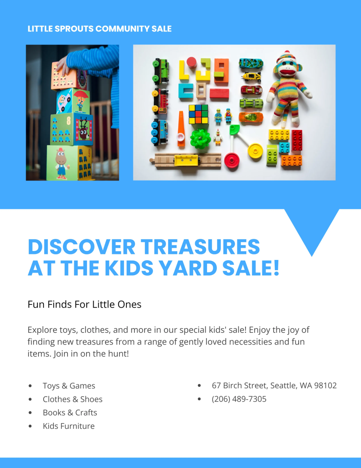 Free Cute Kids Yard Sale Flyer Template to Edit Online