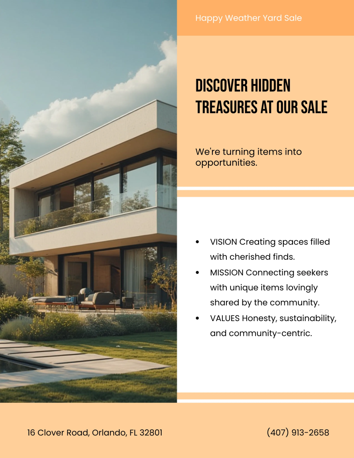 Free Colorful Rain or Shine Yard Sale Flyer Template to Edit Online