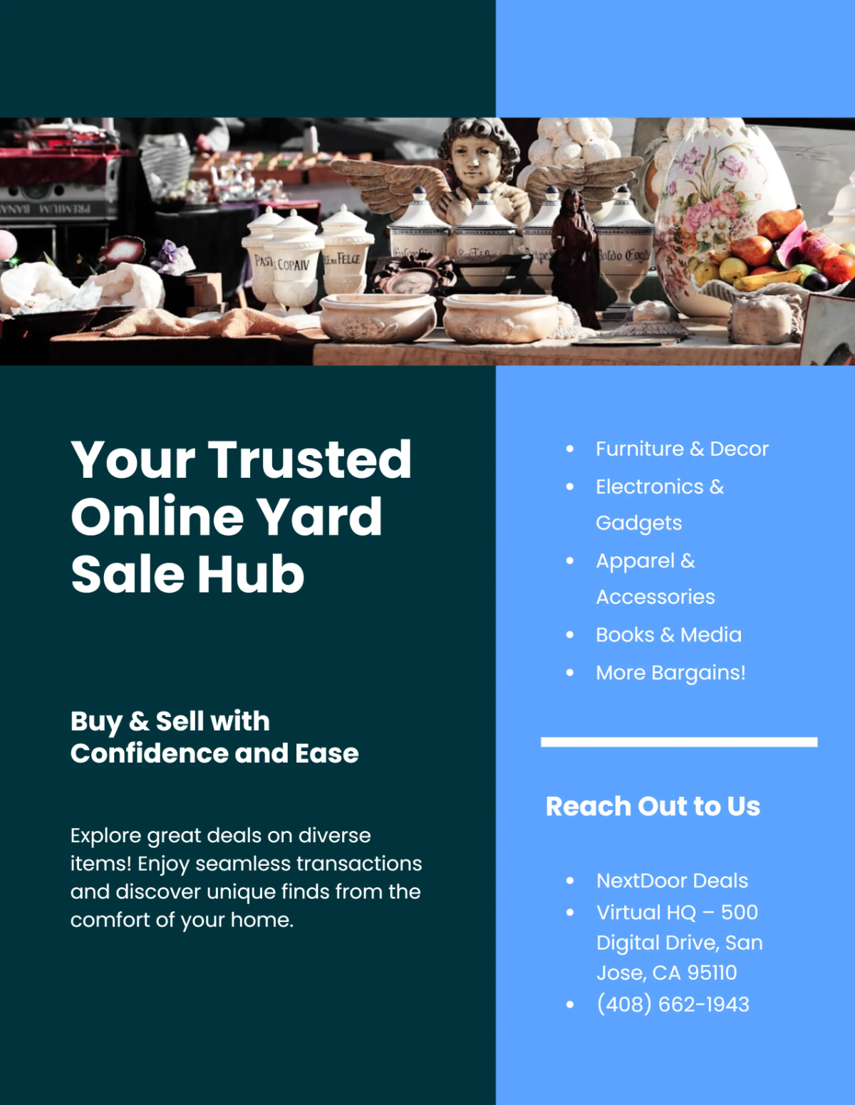 Free Modern Online Yard Sale Flyer Template to Edit Online