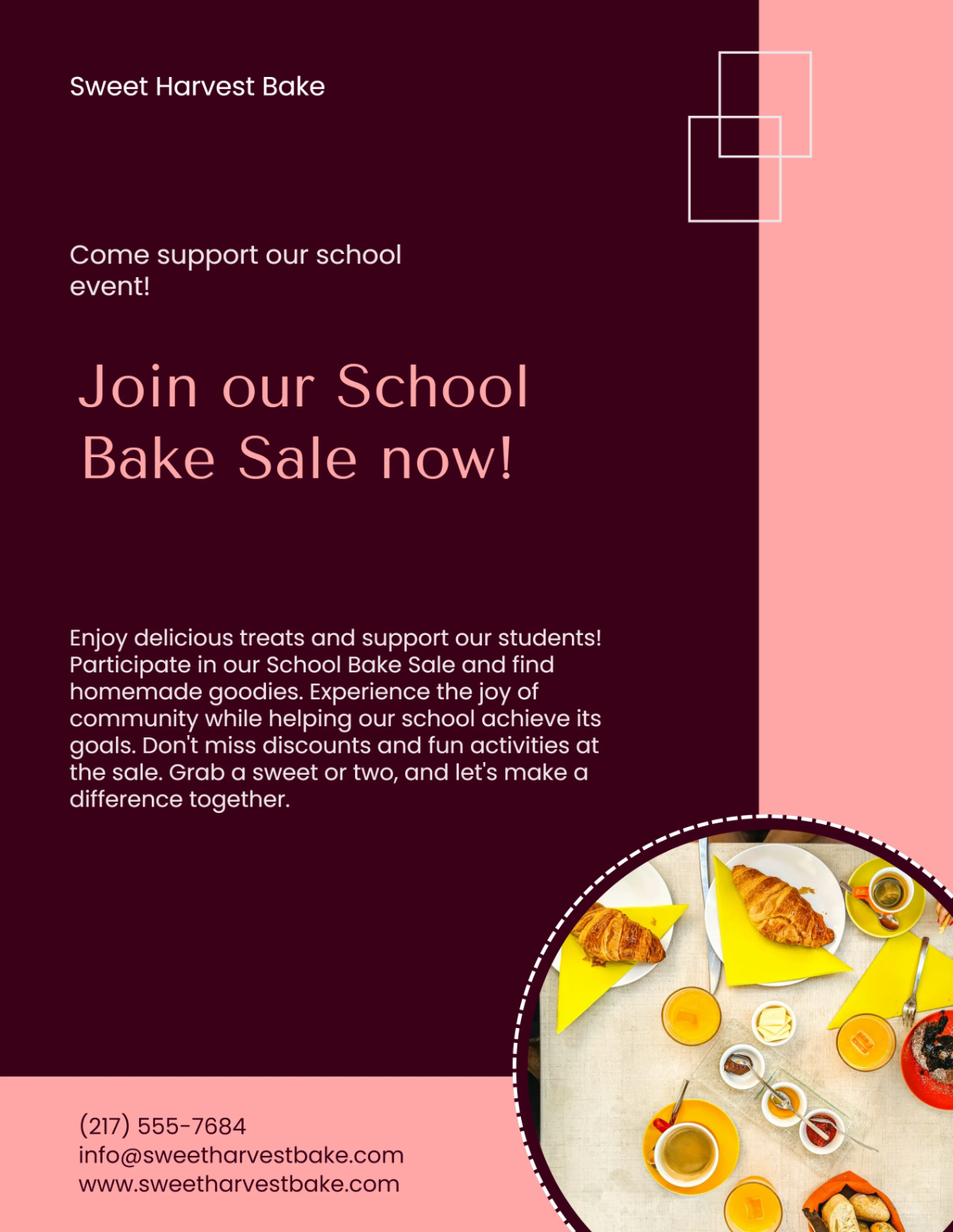 Free School Bake Sale Flyer Template to Edit Online