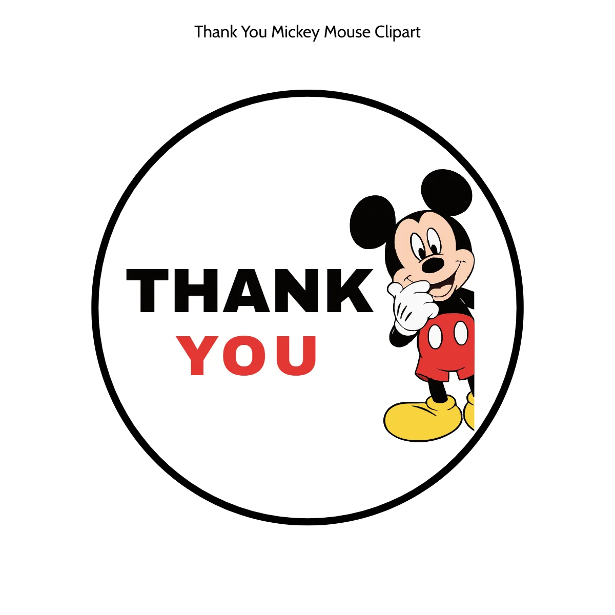 Free Thank You Mickey Mouse Clipart Template to Edit Online