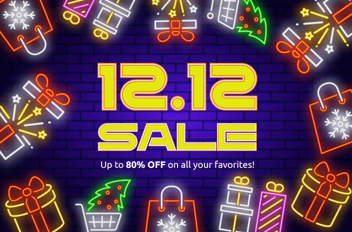Free Neon 12.12 Sale Template to Edit Online