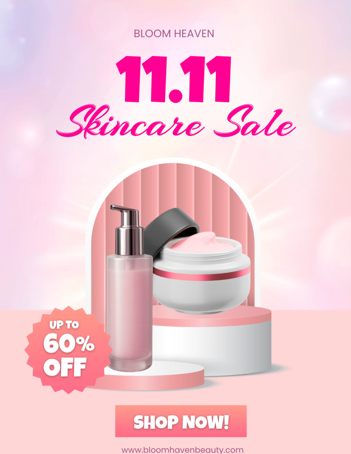 Free 11.11 Skincare Sale Template to Edit Online