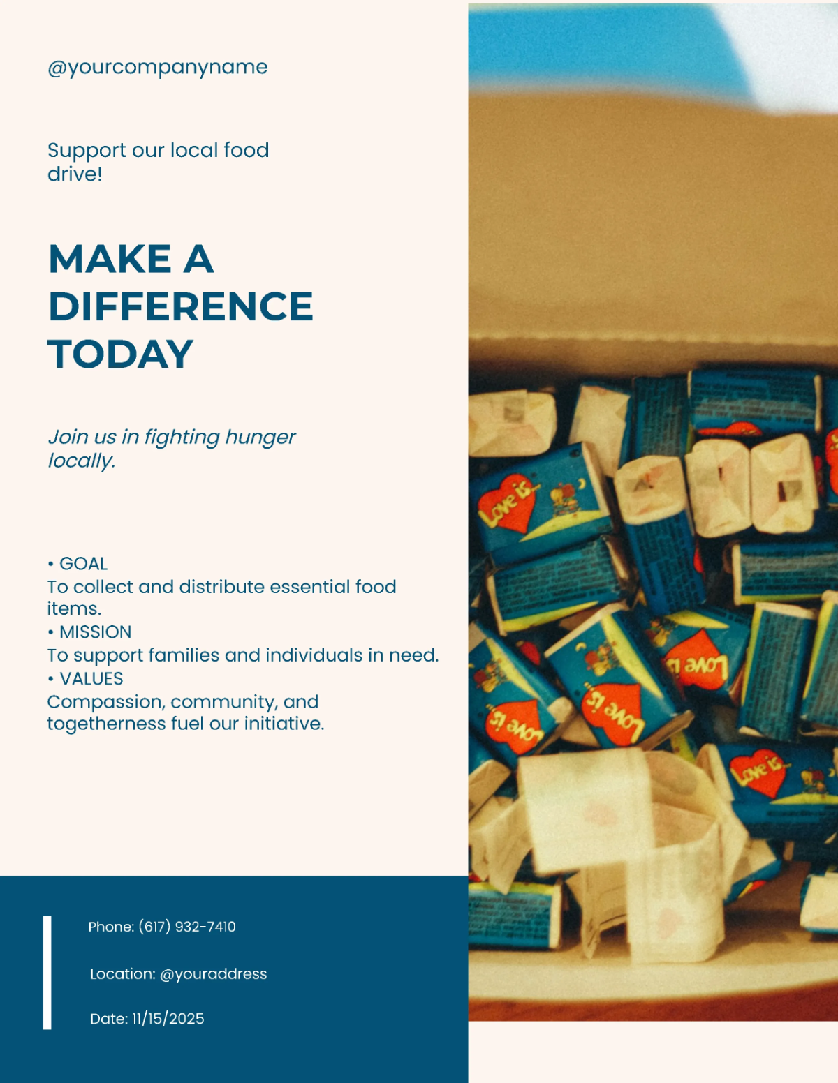 Free Blank Pantry Food Drive Flyer Template to Edit Online