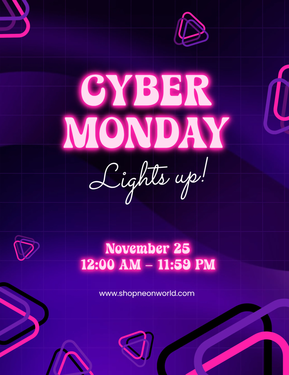 Free Modern Neon Cyber Monday Sales Promotion Template to Edit Online