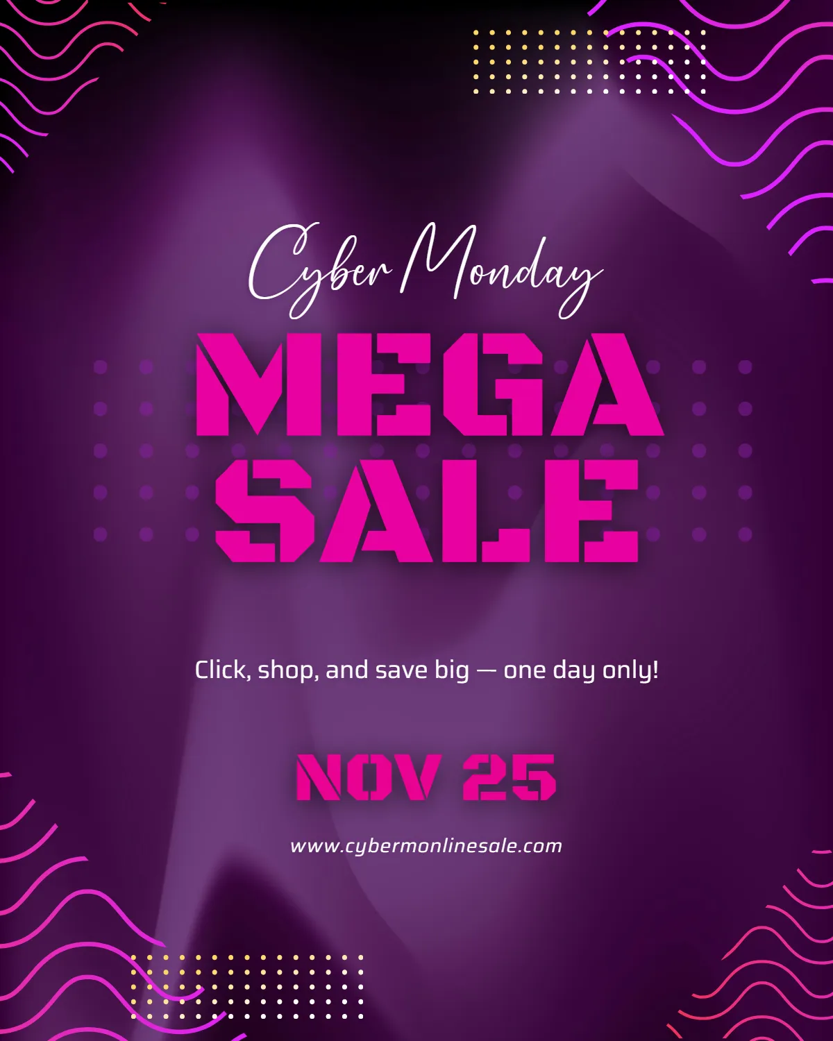 Free Cyber Monday Online Sale Social Media Post Template to Edit Online