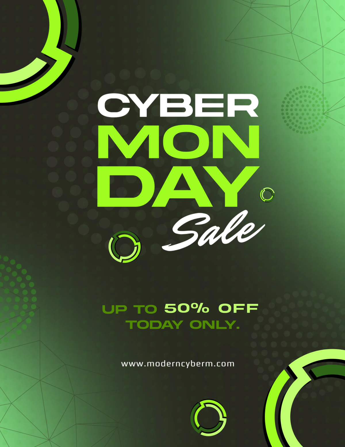 Free Modern Cyber Monday Sale Template to Edit Online