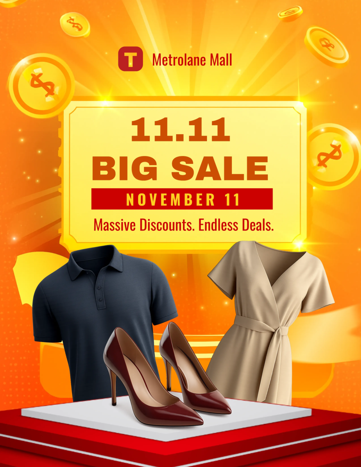 Free 11.11 Big Sale Template to Edit Online