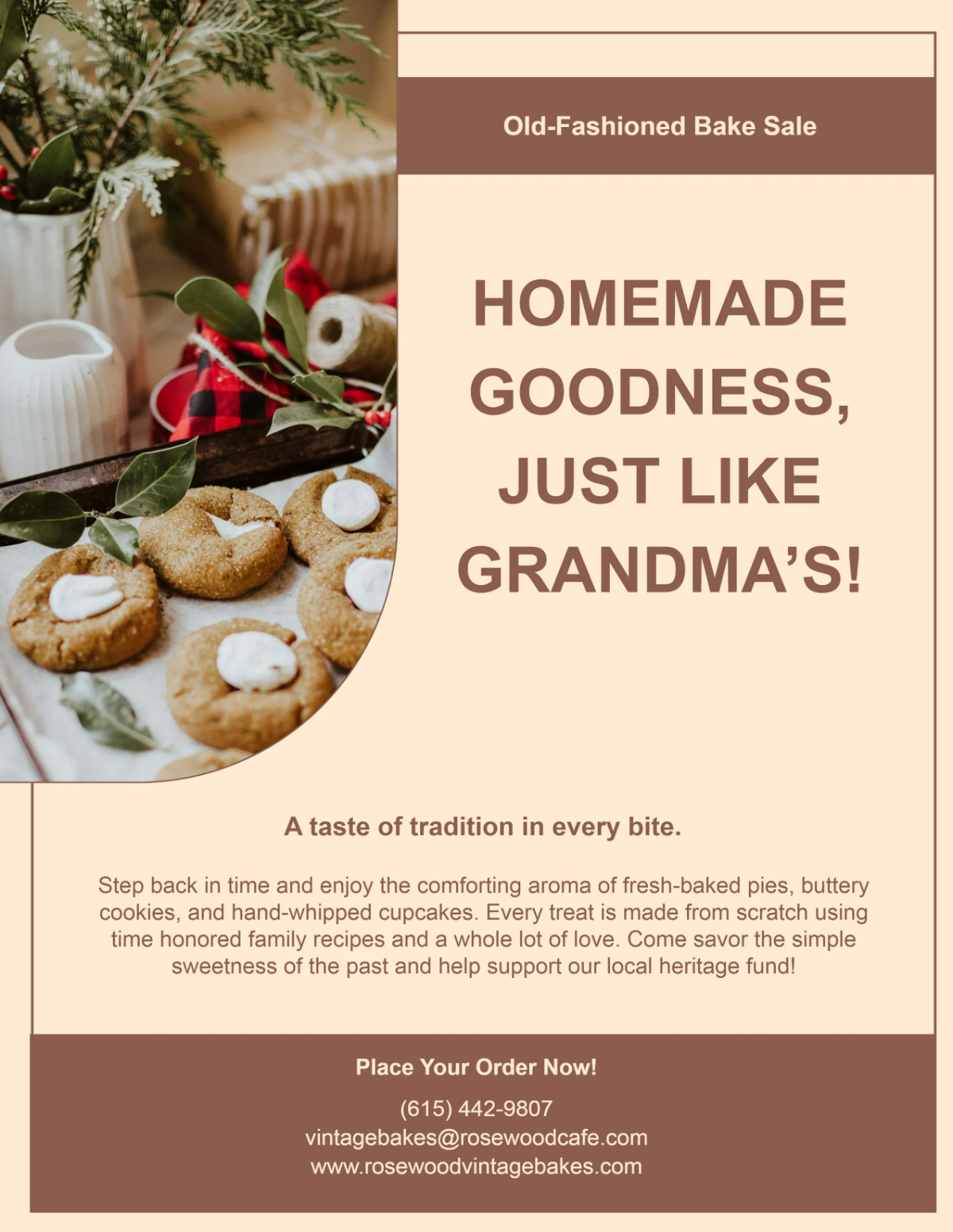 Free Vintage Bake Sale Flyer Template to Edit Online