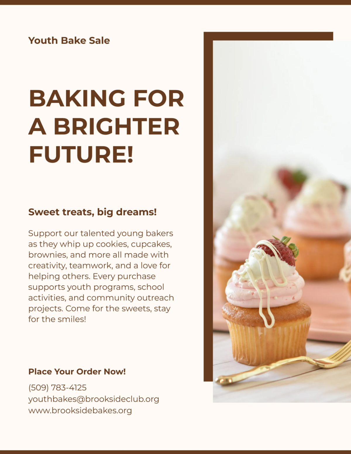 Free Youth Bake Sale Flyer Template to Edit Online