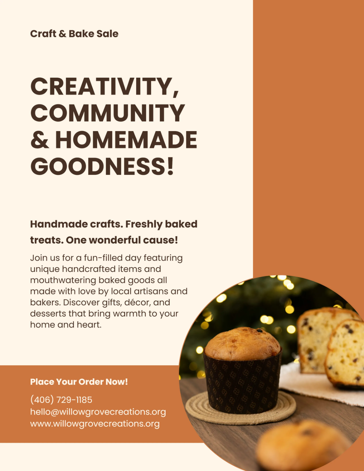 Free Craft Bake Sale Flyer Template to Edit Online