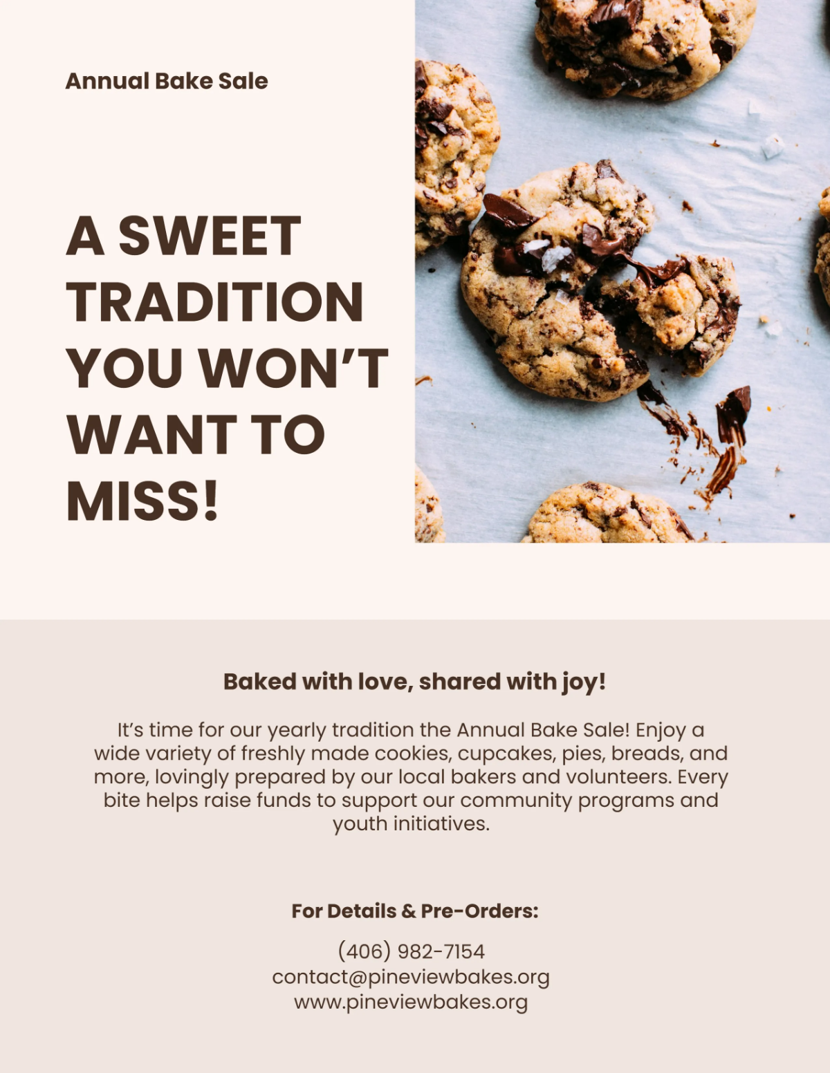 Free Annual Bake Sale Flyer Template to Edit Online