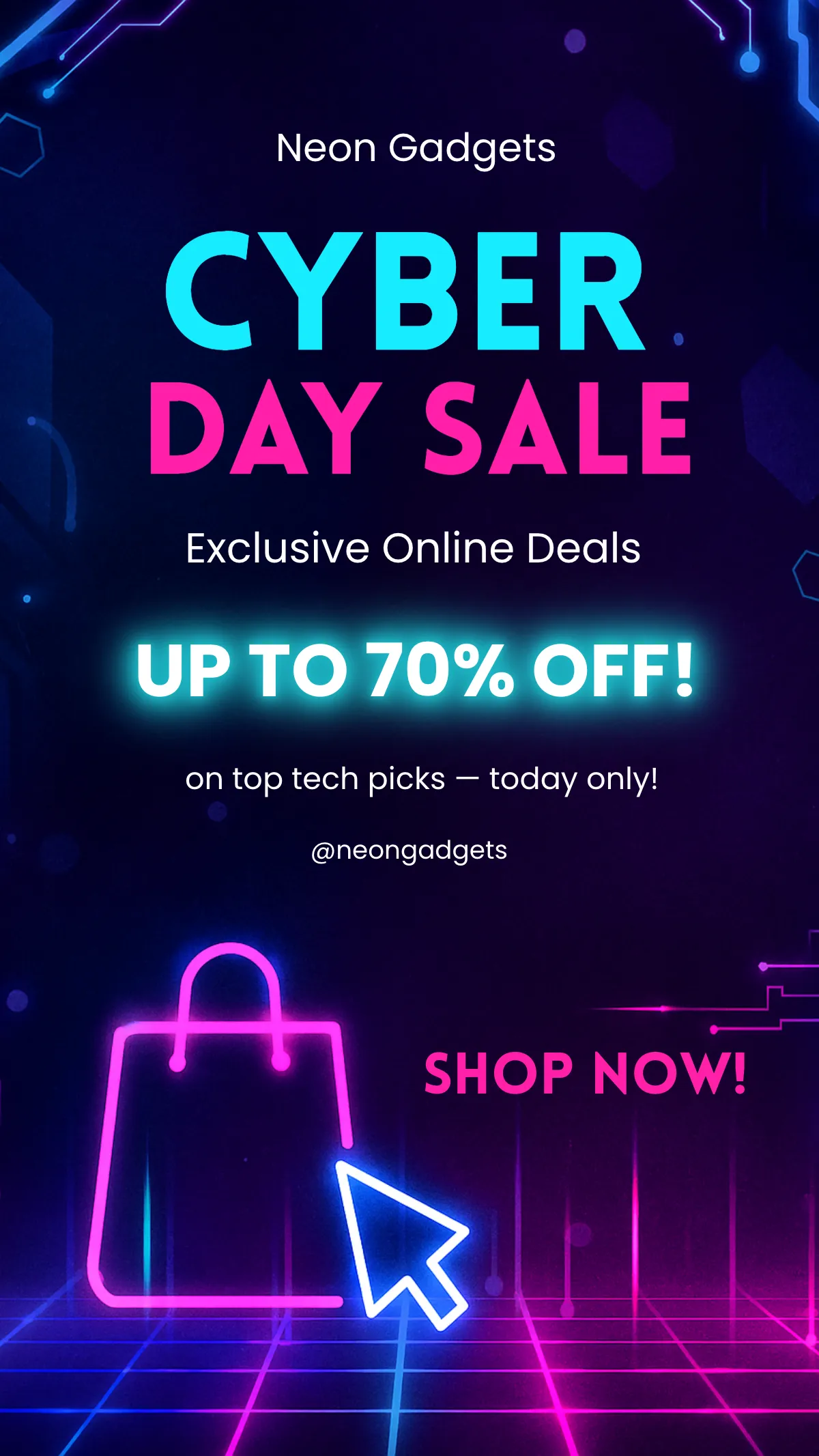 Free Cyber Day Instagram Story Template to Edit Online