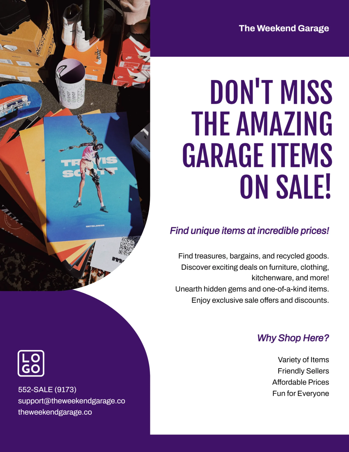 Free Design Town Garage Sale Flyer Template to Edit Online
