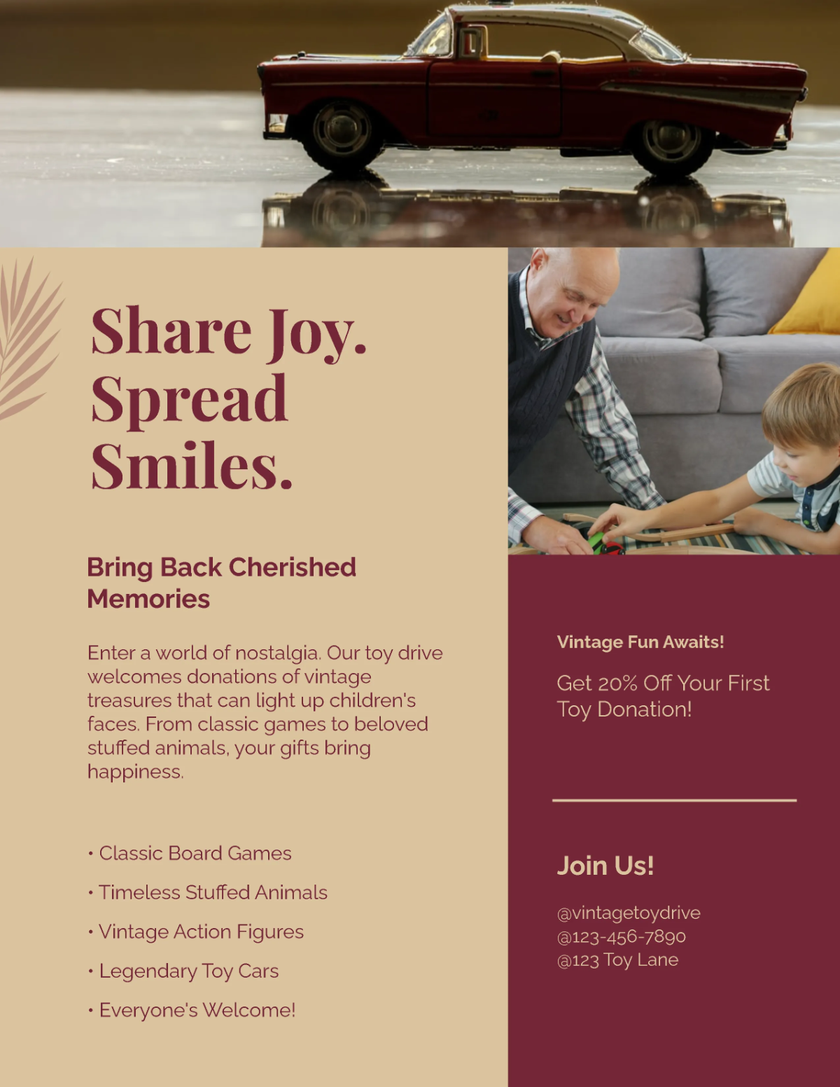 Free Vintage Toy Drive Flyer Template to Edit Online Free Vintage Toy Drive Flyer Template to Edit Online