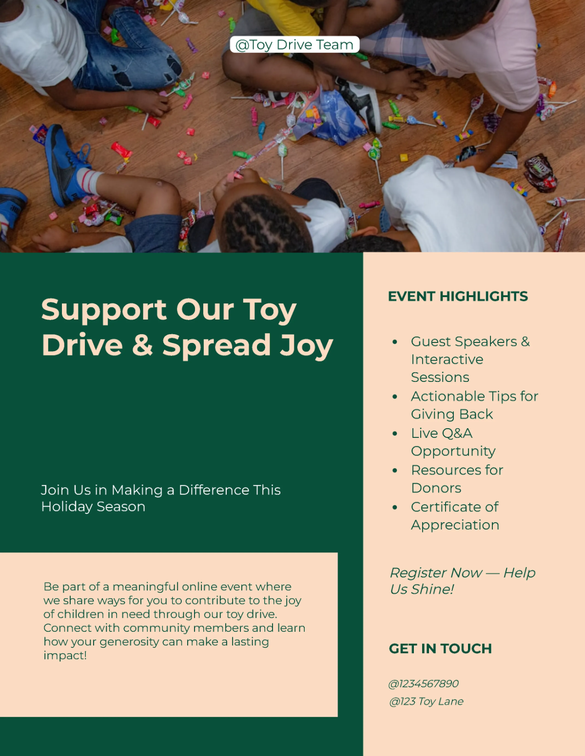 Green Book Toy Drive Flyer Template