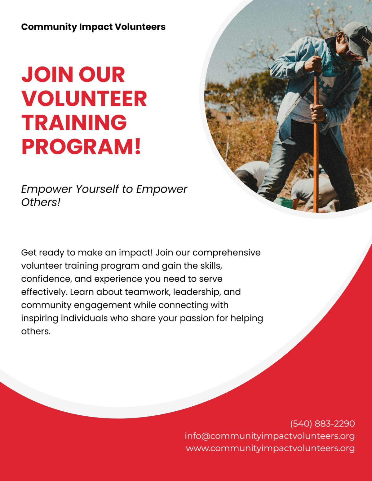 Red Training Volunteer Flyer Template
