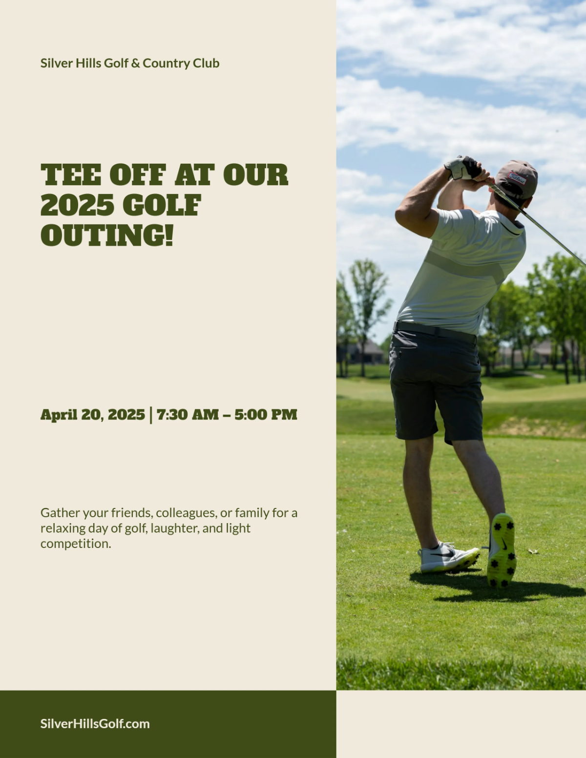 Simple Golf Tournament Outing Flyer Template