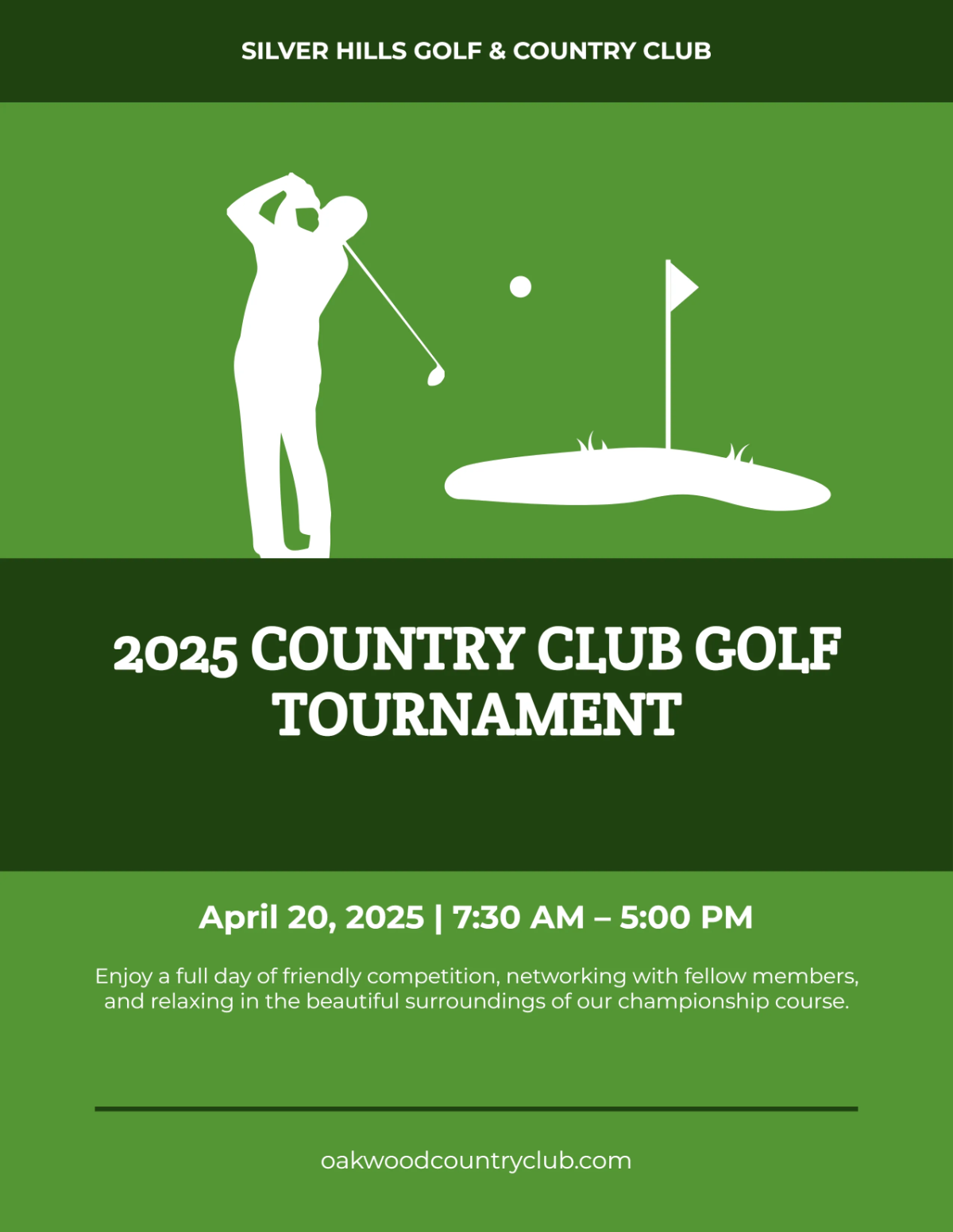 Free Country Club Golf Tournament Flyer Template to Edit Online