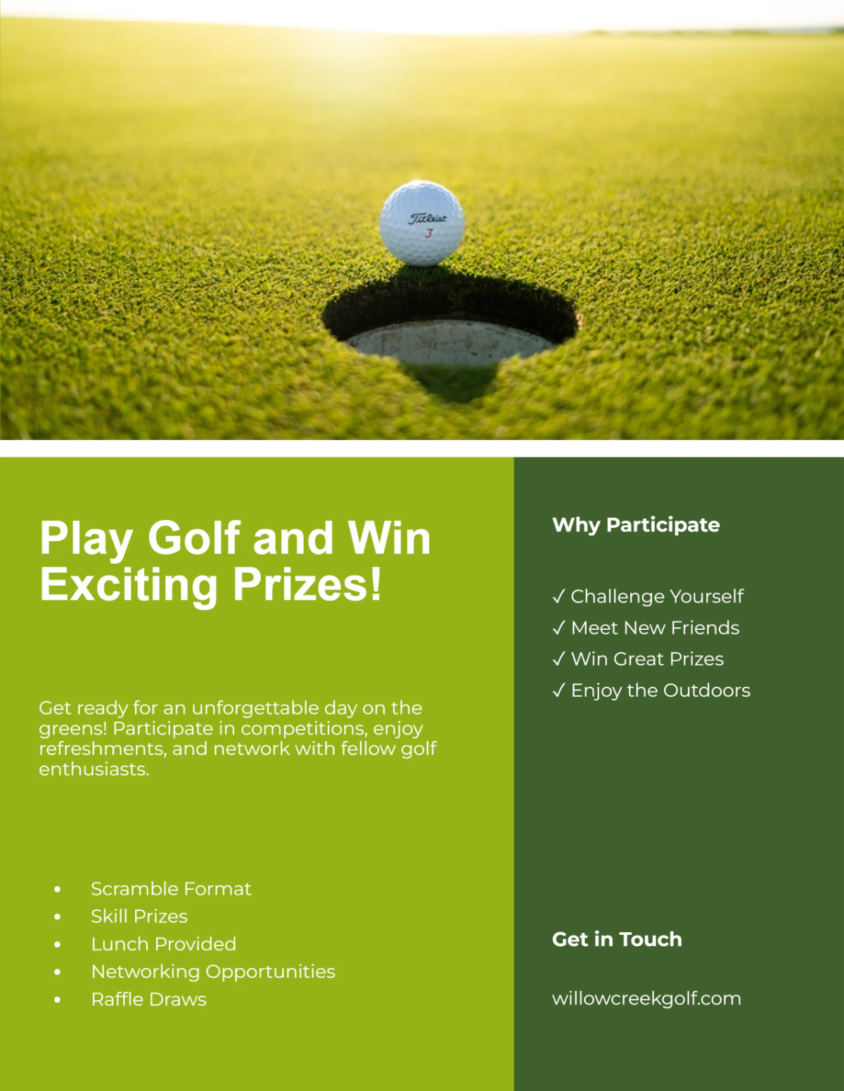 Green Annual Golf Tournament Flyer Template