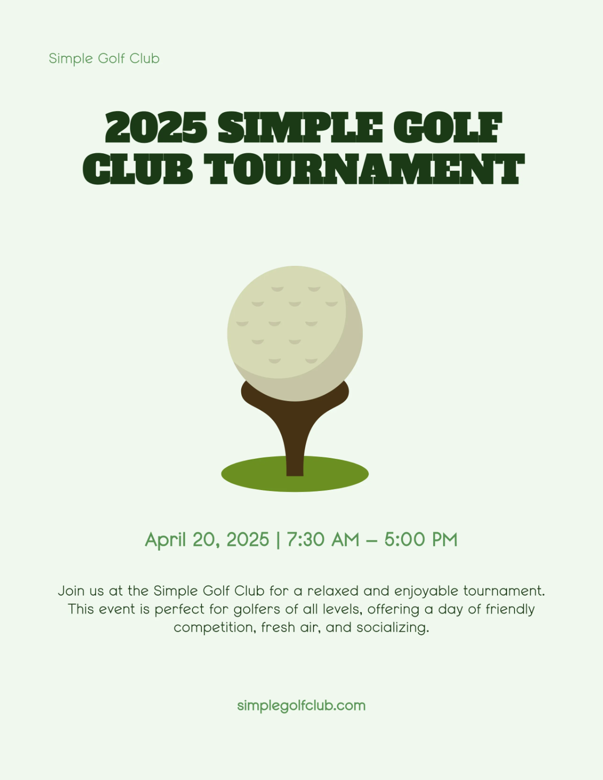 Free Simple Golf Club Tournament Flyer Template to Edit Online