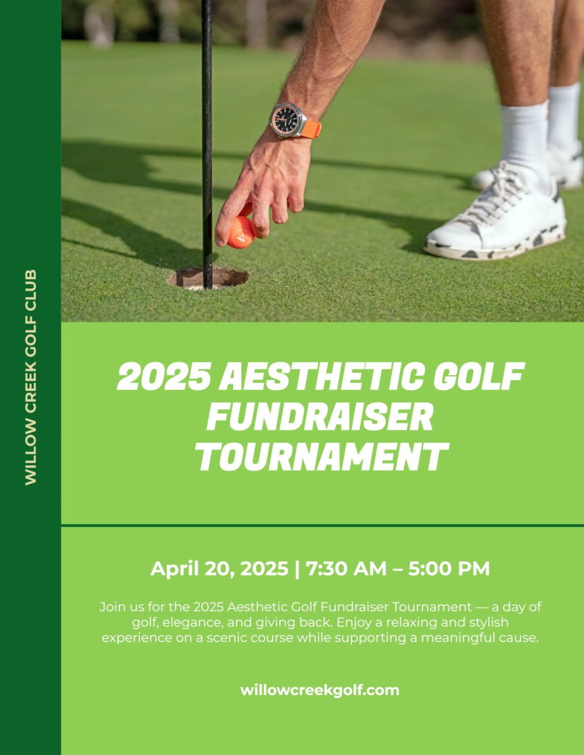 Free Aesthetic Golf Fundraiser Tournament Flyer Template to Edit Online
