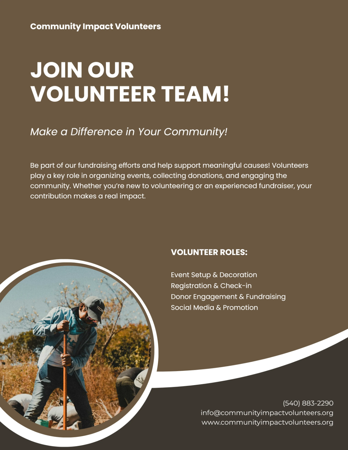 Aesthetic Fundraising Volunteer Flyer Template